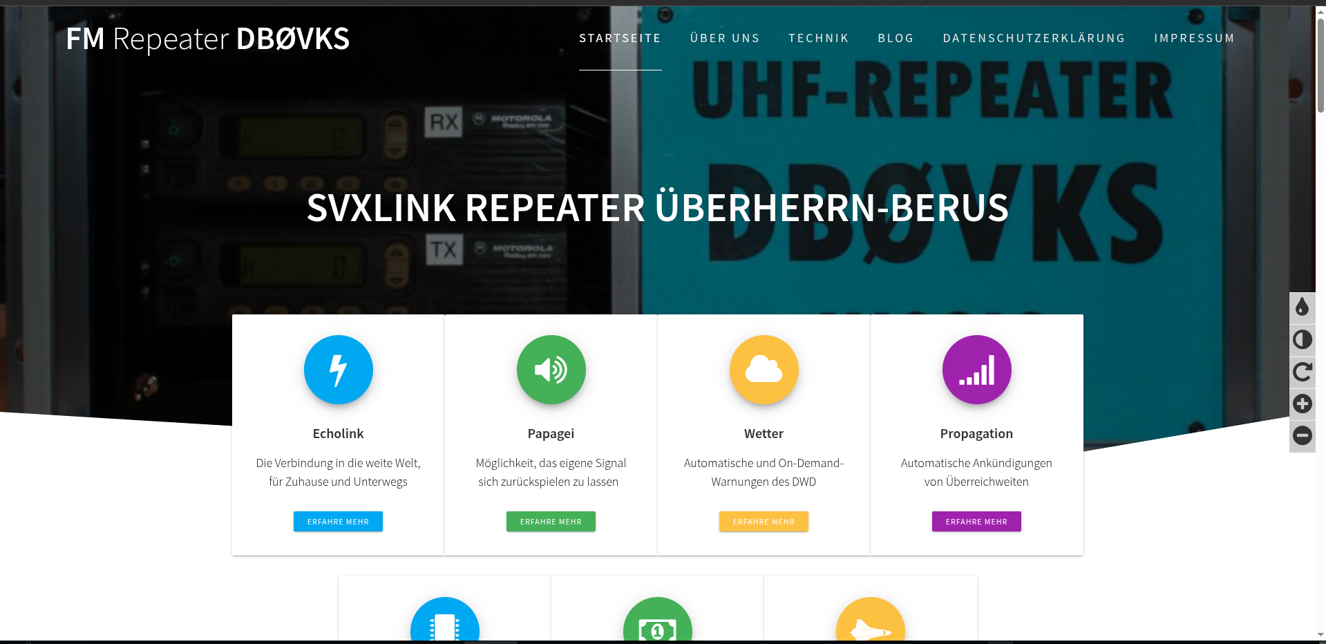 Screenshot der Startseite der Website db0vks.de